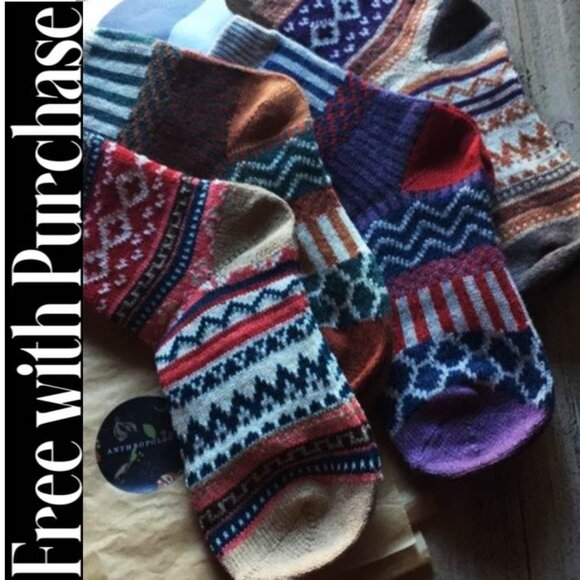 Anthropologie Accessories - FREE with Purchase / NEW happy feet Wool Crew Socks